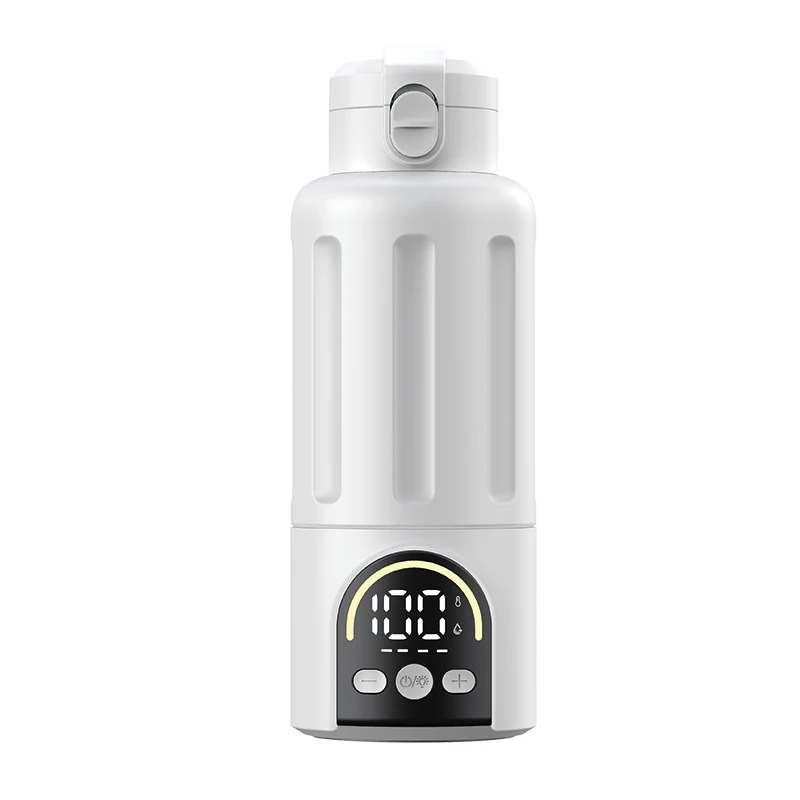 Aquecedor de Mamadeiras Elétrico Portátil, em Aço Inoxidável 316, com Luz Noturna. MDUG (branco Espesso)
