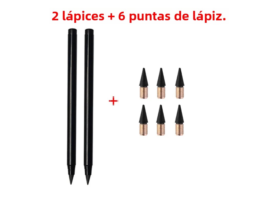 (estilo B) Conjunto De Lápis De Escrita Infinita, Inclui 2 Lápis E 6 Minas De Substituição, Apagáveis.
