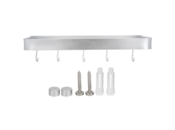 Prateleira De Chuveiro Montada Na Parede, Rack Armazenamento 40 Cm Com Gancho, Multifuncional Para Cozinha E Banheiro