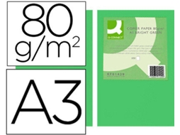 Papel de Cor Q Connect Din A3 80Gr Verde Intenso Embalagem de 500 Folhas