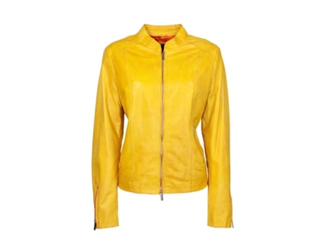 Blusão em Pele Amarelo Celeste