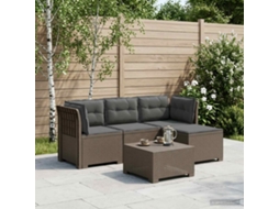 Vidaxl Sofá De Jardim Para 4 Pessoas Com Almofadas Estilo Rattan Pp