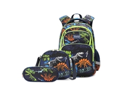 Conjunto De Três Peças De Mochila De Dinossauro Luminosa Para Escola Primária, Adequada Para Alunos Do 3º Ao 6º Ano Siurn