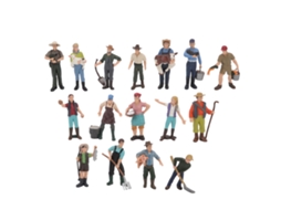 Primerox 16pcs Modelo Personagem Fazenda Miniatura Colorido Brinquedo Diy Rpg Acessório Fotografia