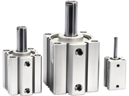 Cilindro Pneumático De Mola Compacto Sda Com Diâmetro De 16, 20, 25, 32, 40, 50 E 63 Mm E Cursos De 5, 10, 15, 30, 35 E