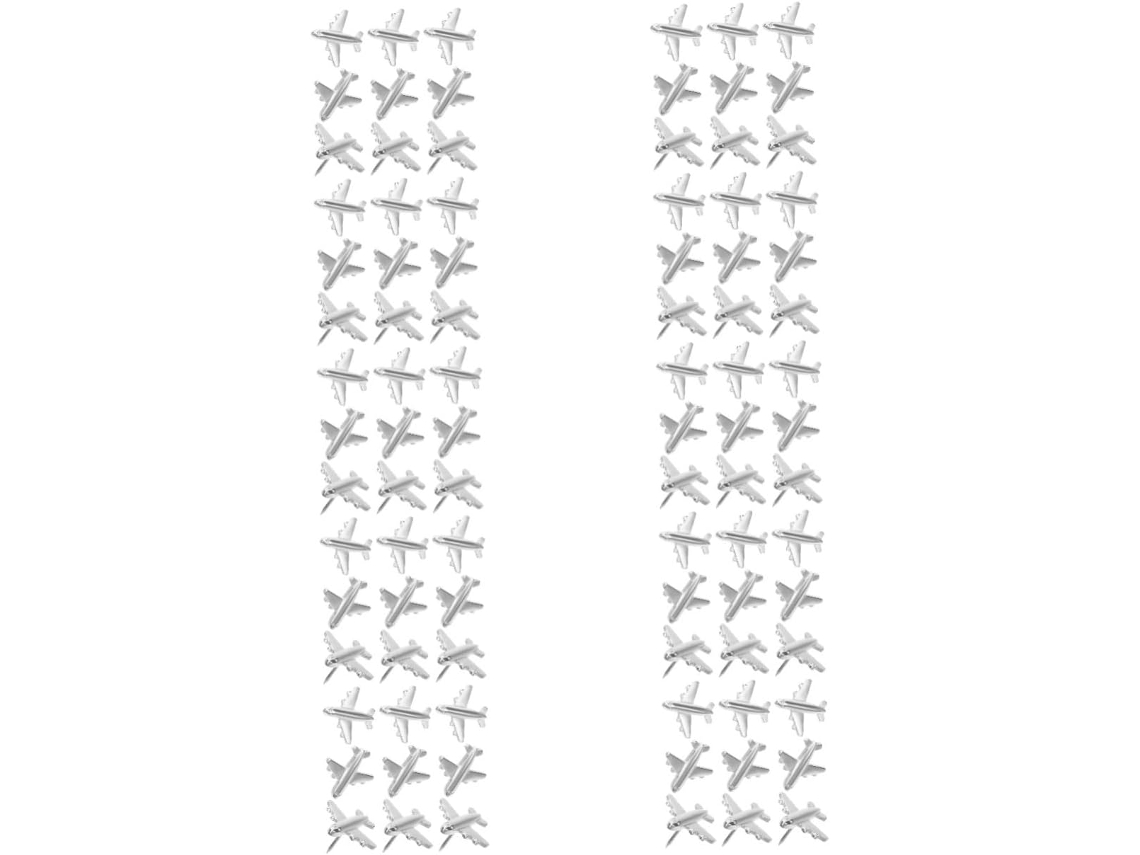 10 Conjuntos De Tachinhas Metal Em Formato Avião, Com Pernas,