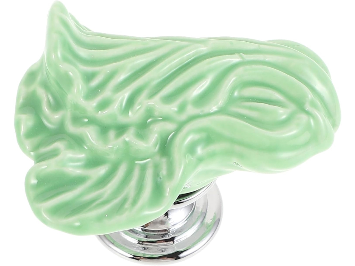 Puxador De Cerâmica Homoyoyo Com Desenho Animado, Verde Claro, Para Armários, Com Furo Único, Ideal Para Projetos De