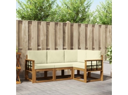 Vidaxl Conjunto De Sofás Para Exterior 4 Pcs Natural E Creme