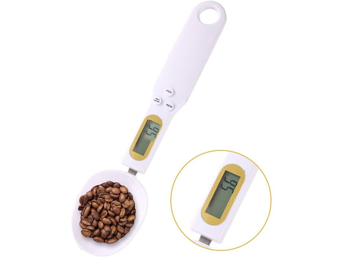 Colher De Medida Digital Cozinha Café 500g/0.1g Lcd Precisão Alta Função Tarar Modo Hold Abs Portátil