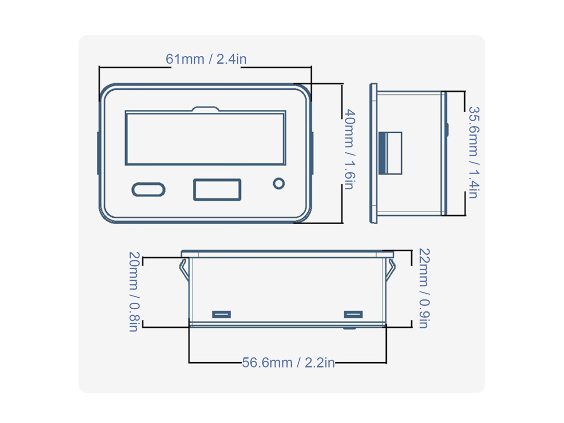 Monitor Digital De Bateria Lcd Com Porta Usb C 8-30v