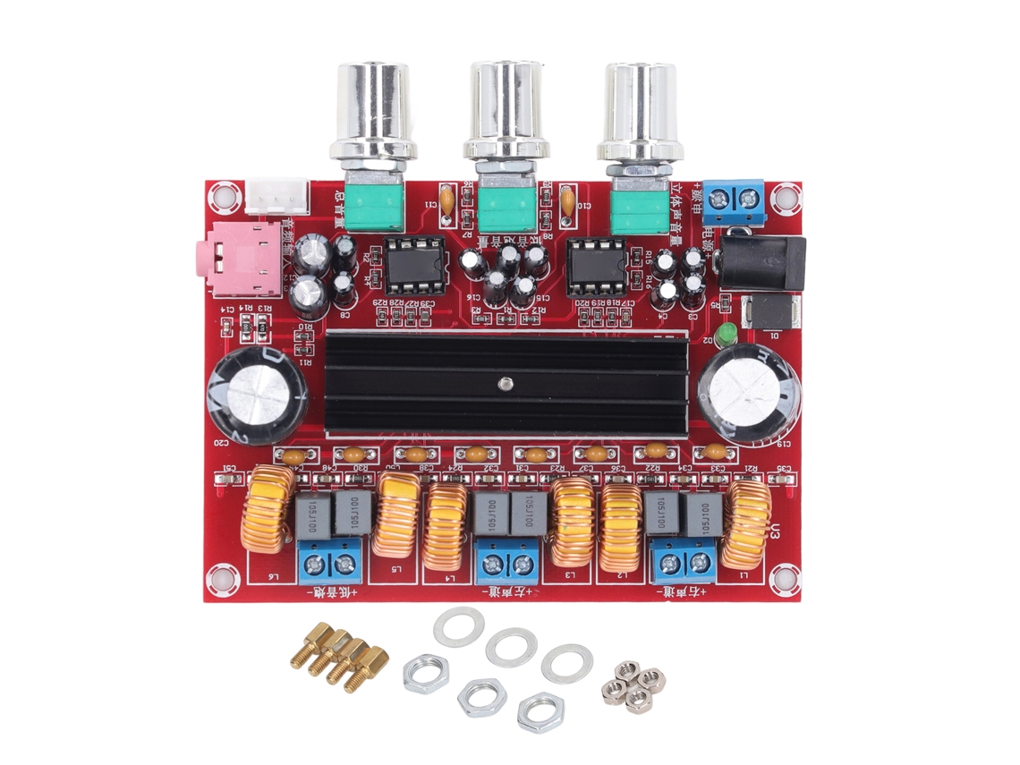 Placa De Amplificador 2.1 Canais 2x50w 100w Subwoofer Potente Dc12-24v Para Sistema De Som Digital