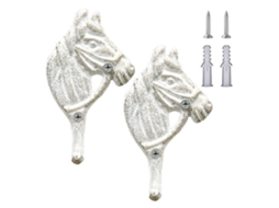 Gancho De Cabeça De Cavalo De Ferro 2pcs Ouro Branco