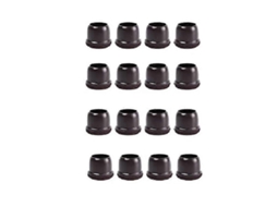 Mini Protectores De Piso Silicone Para Pernas De Cadeira Marrom Escuro Com Feltro