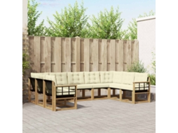Vidaxl Conjunto De Sofás Para Exterior 9 Pcs Branco E Creme