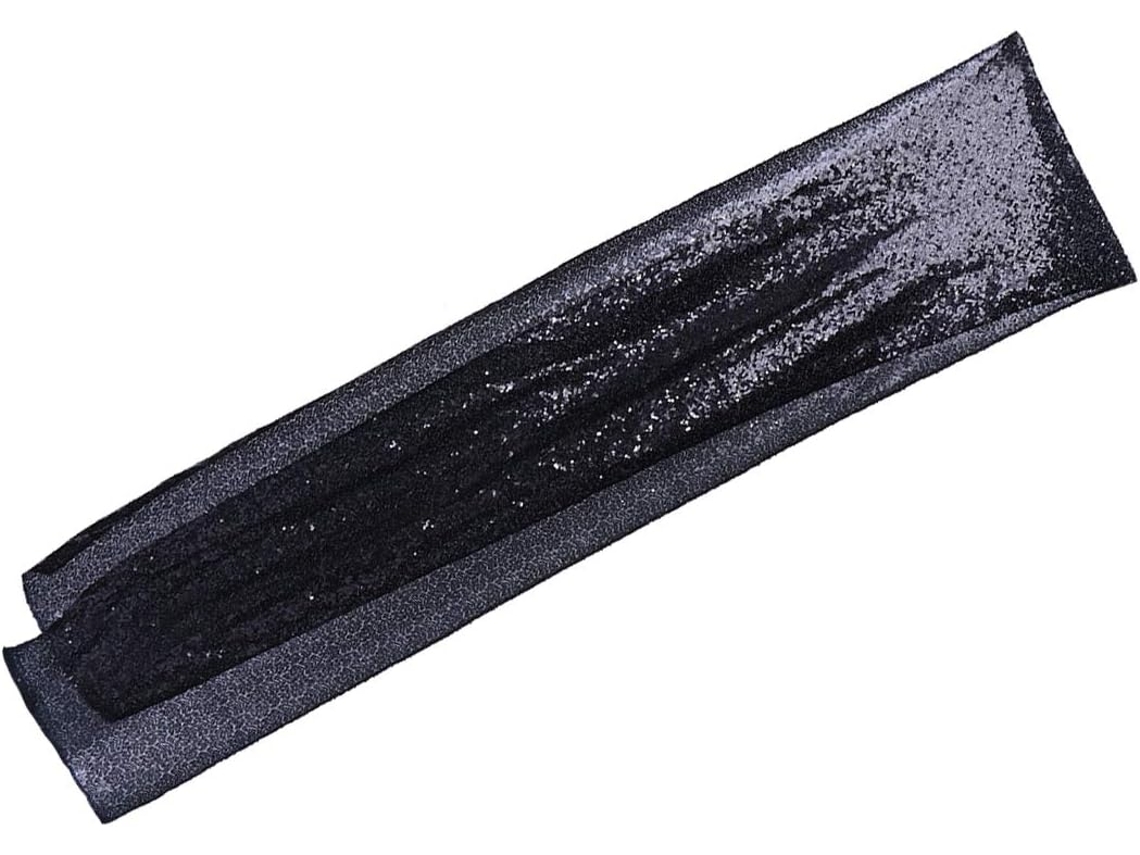 Caminho De Mesa Retangular Em Poliéster Com Glitter Preto