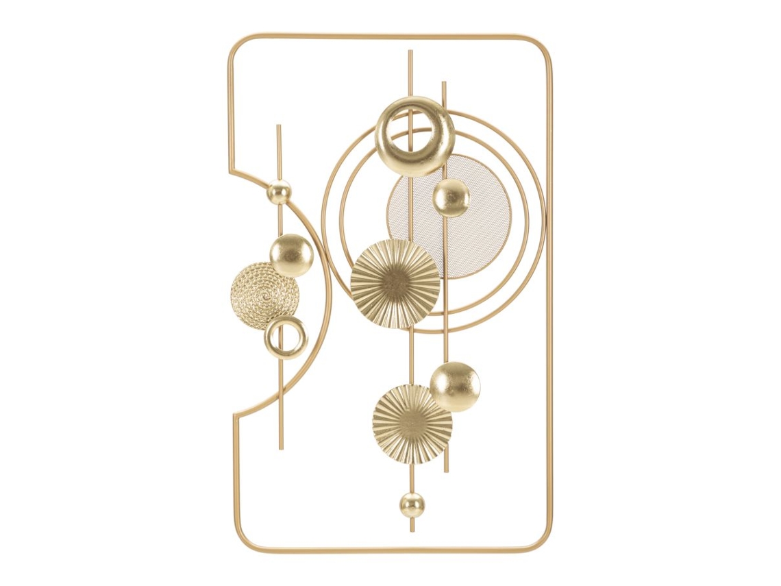 Painel decorativo 3D abstrato em metal dourado, 49,5 x 3,8 x 80 cm. Mauro Ferretti