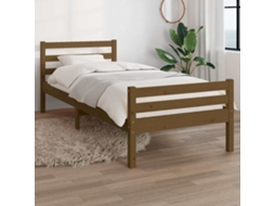 Vidaxl Estrutura Cama Pequena Solteiro 75x190 Cm Madeira Castanho Mel