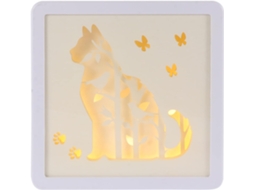 Conjunto de 1 Luminária Noturna Decorativa com Recortes em Formato de Gato para Decoração de Mesa SFUSHOS