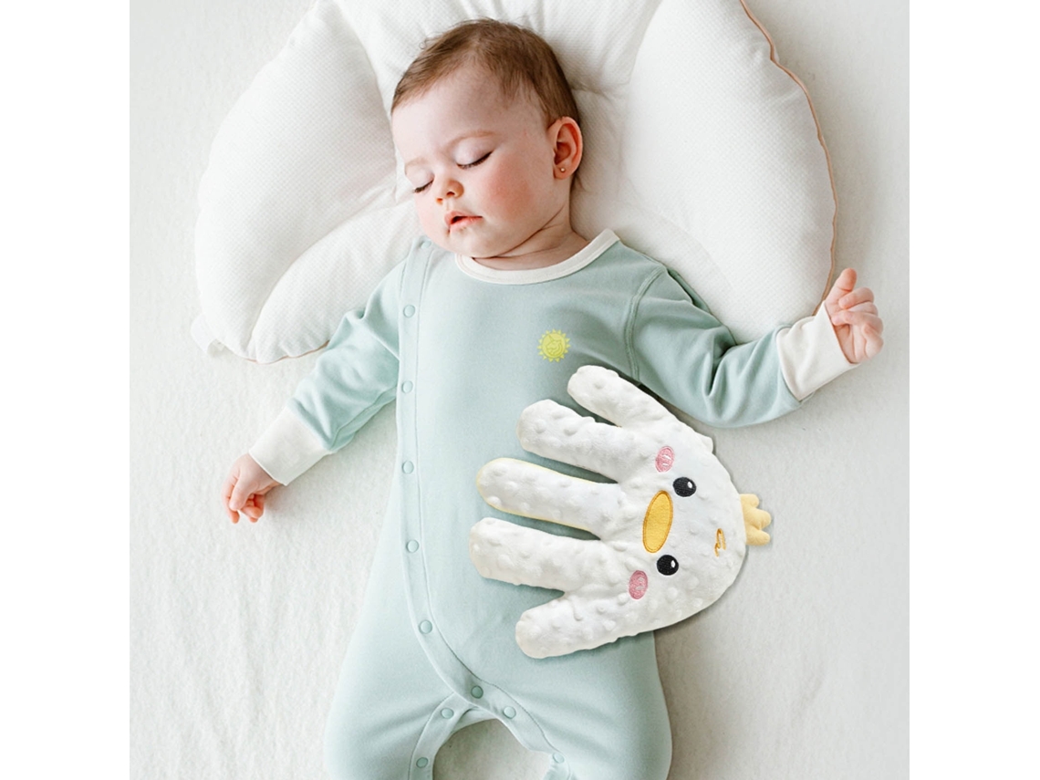 Boneca Calmante Para Bebé Com Batimento Suave, Branco Elysve