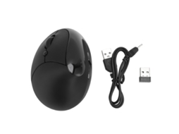 Mouse vertical ergonômico, sem fio, recarregável, 3 DPI ajustáveis, com adaptador USB | S/MARCA