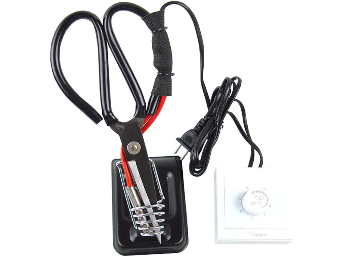 Tesoura de alfaiate elétrica aquecida 220V, ferramenta corte tecido para roupas com regulador temperatura. aço | S/MARCA