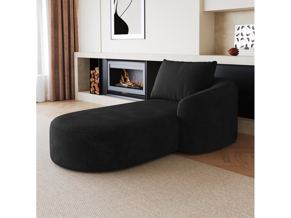 Módulo Direito De Sofá Modular Com Função Cama, Compatível Com Sofá Seccional, Preto