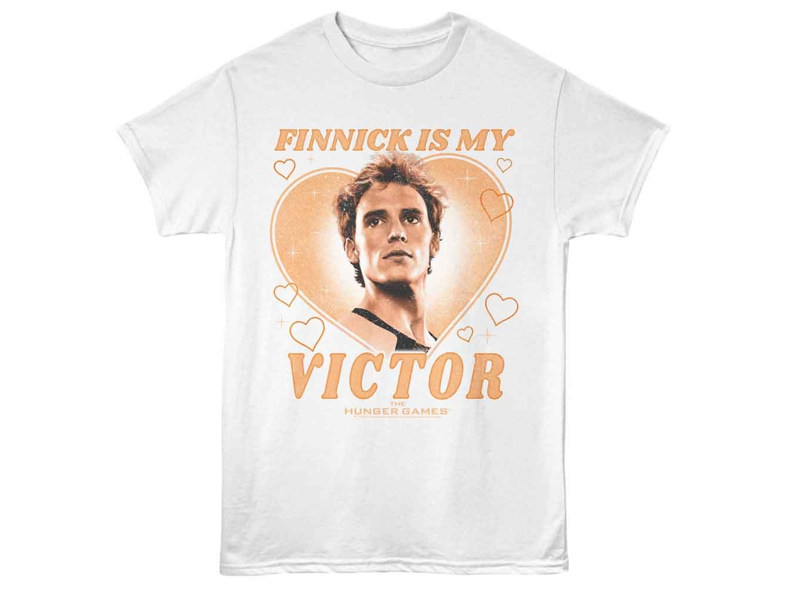 Rockinstone Hunger Games Finnick Is My Victor White T-shirt Size:xl