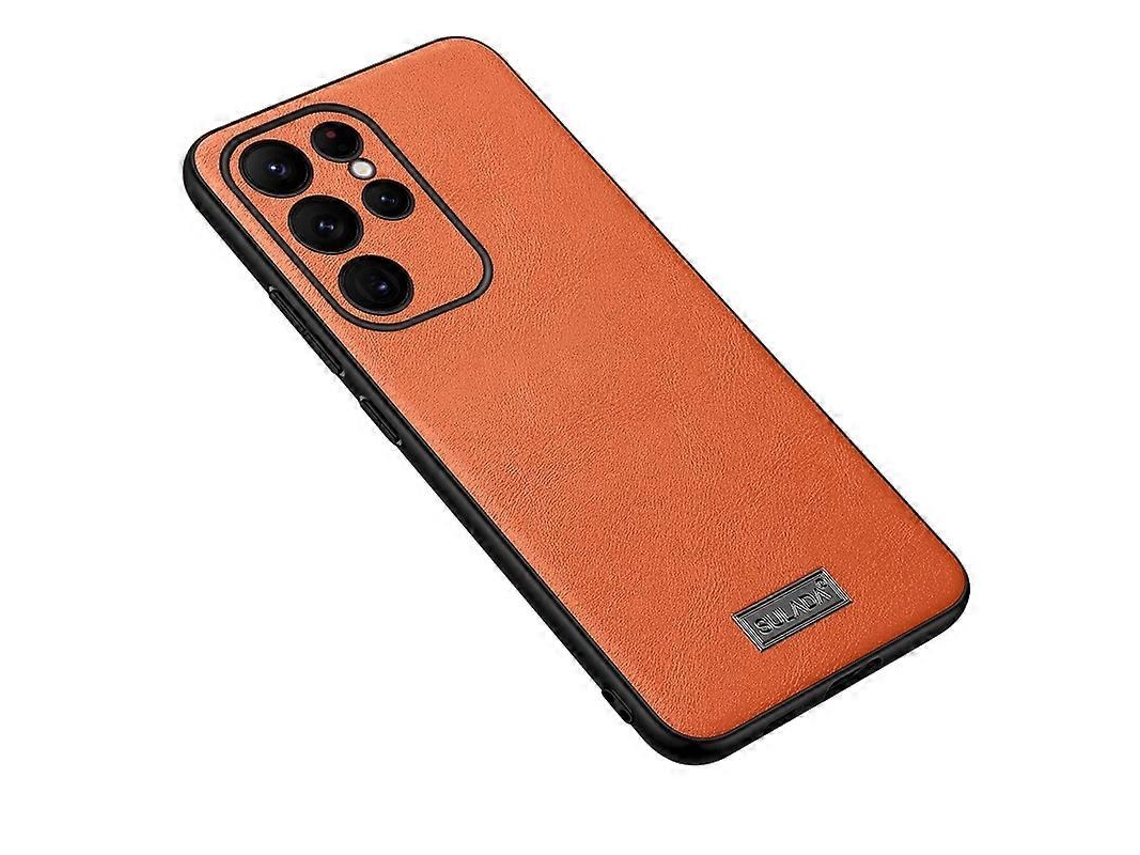 Capa De Celular Sulada À Prova De Choque, Híbrida De Tpu E Couro, Feita À Mão, Para Samsung Galaxy S24 Ultra 5g.
