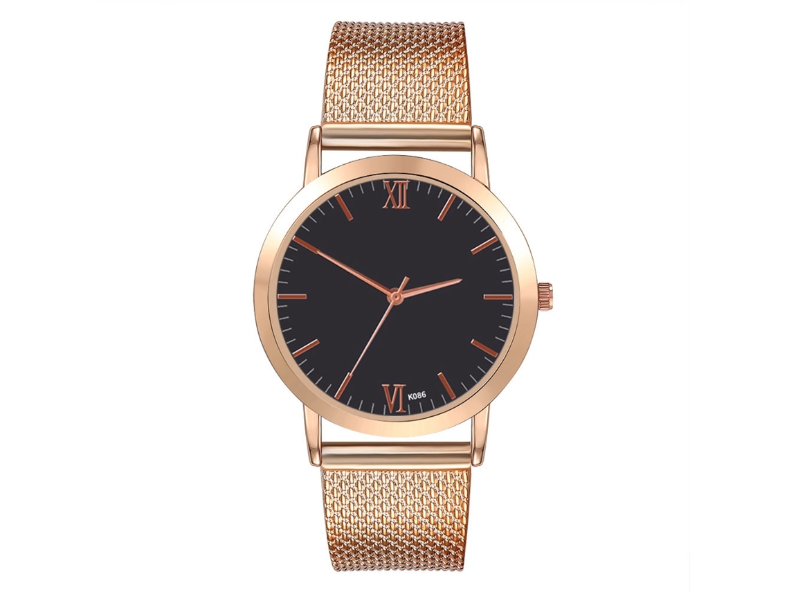 Reloj De Silicona Casual Estilo Oro Rosa Para Mujer Pareja Regalo Cuarzo