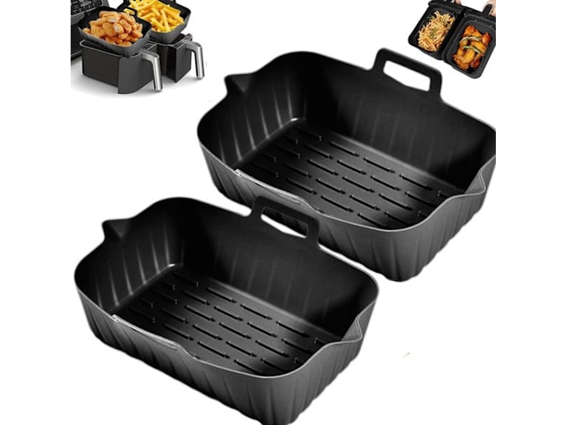 Acessórios Para Fritadeira A Ar - Substituição Do Papel Manteiga Bandeja De Cesta Assar Reutilizável 2 Peças 22*16*6 Cm