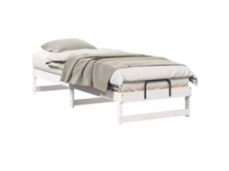 Estrutura da Cama em Madeira de Pinheiro Sólida Branca MAISON EXCLUSIVE (80x200 cm)
