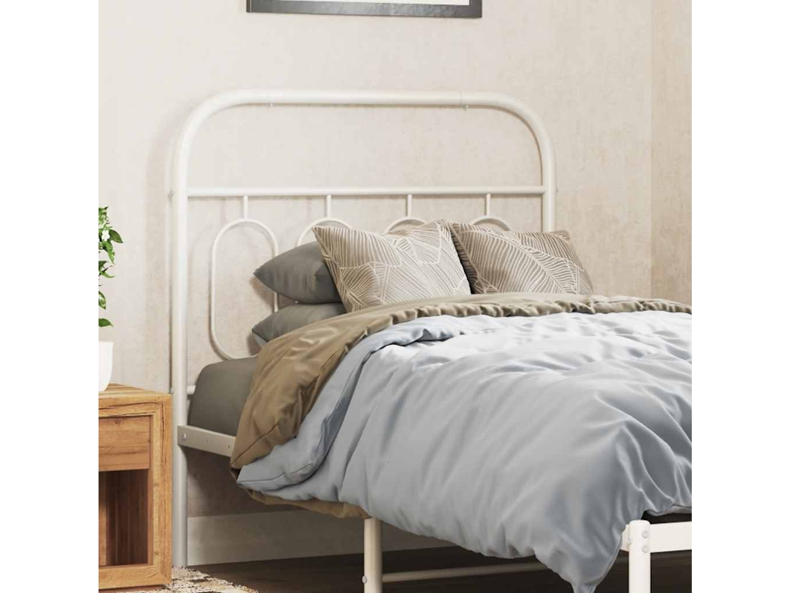 Vidaxl Cabeceira De Substituição 80 Cm Metal Branco