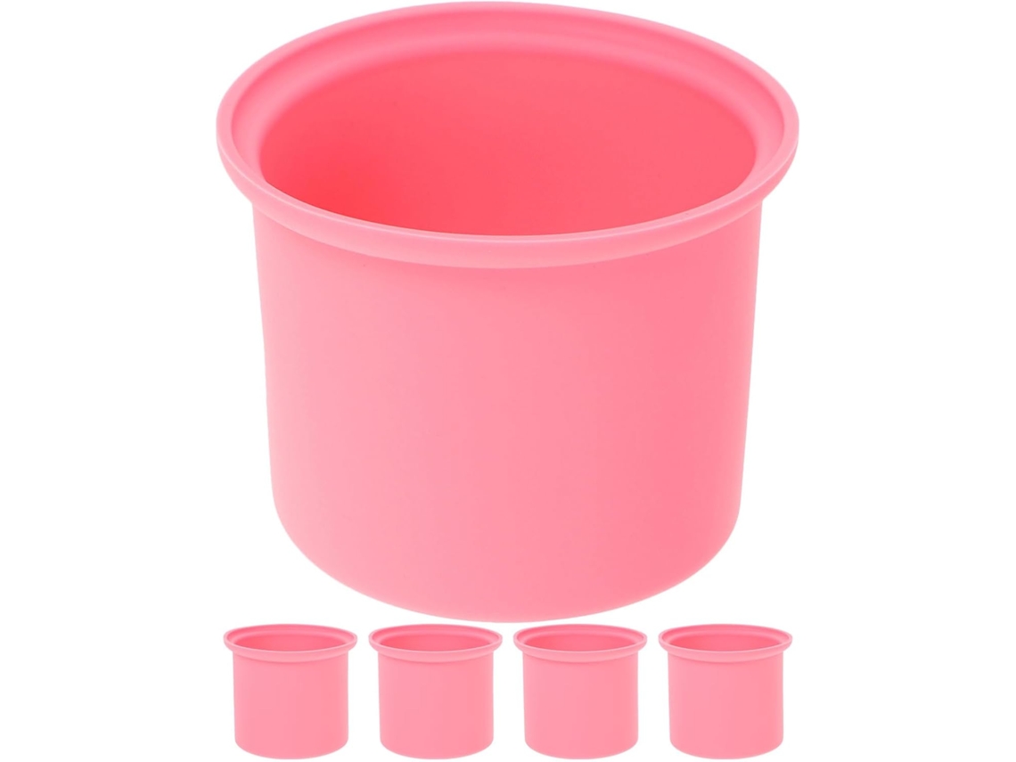 Conjunto de 5 recipientes de silicone antiaderentes para derreter cera.