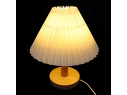 Luminária De Estilo Retrô Em Madeira E Ferro Com Design Plissado, Lâmpada Noturna Usb Para Quarto E Casa