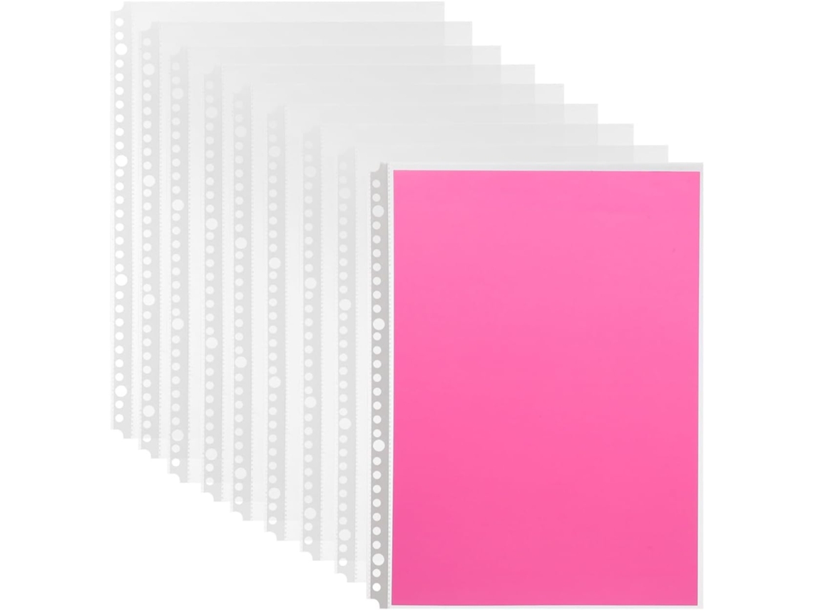 Pacote Com 100 Capas Protetoras Pastas Tamanho A4 30 Furos, Em Plástico Transparente, Design Antiestático, Fácil