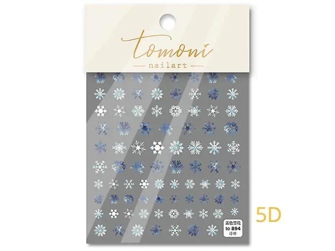 Adesivo de Decoração de Unhas 3d Laser com Floco de Neve Natalino e Strass Brilhante Autoadesivo