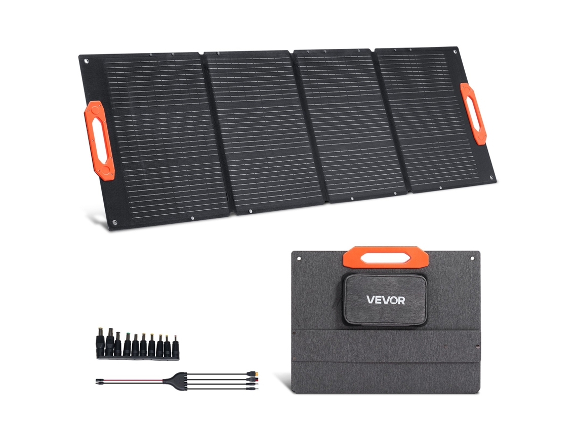 Painel Solar Monocristalino Dobrável De 150 W Para Viagens Ao Ar Livre Vevor
