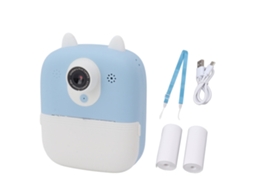 Câmera Instantânea Digital para Crianças 2.4" Hd com Dual Lente e Impressão Imediata Azul