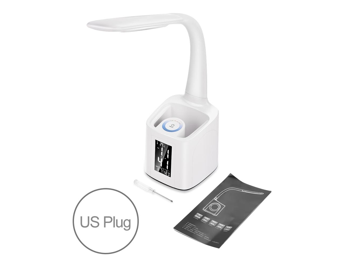 Lâmpada Led Multifuncional 7 Em 1, Regulável, Porta-canetas, Luz Para Cuidado Da Vista, Carregamento Usb