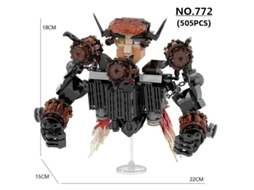 Conjunto de Blocos de Montar para Banheiro, Série Terror, 505 Peças, Material Abs, Não Requer Pilhas MDUG