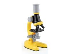Conjunto De Microscópio Para Crianças 100x 400x 1200x Com Luz Led Ajustável Brinquedo Científico Educativo Amarelo