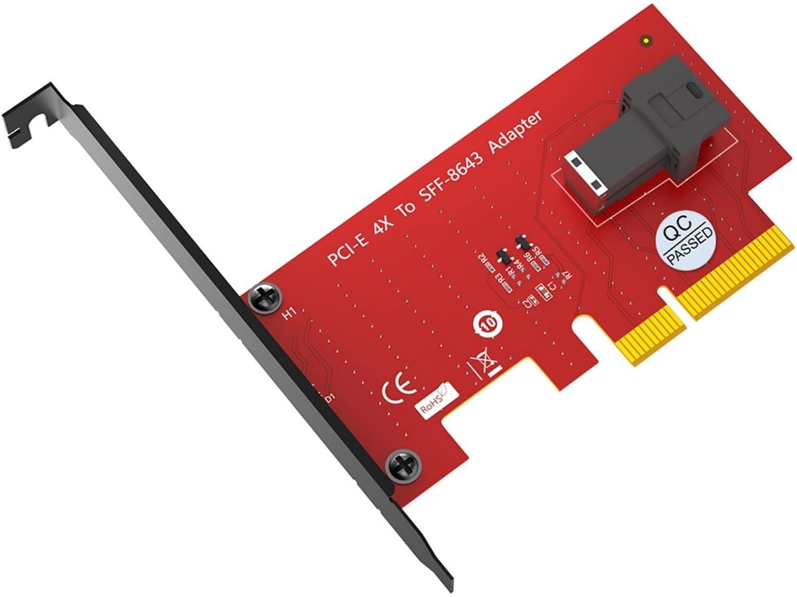 Placa Adaptadora De Ssd Nvme Sff 8643 Para Pcie X4, Com Alta