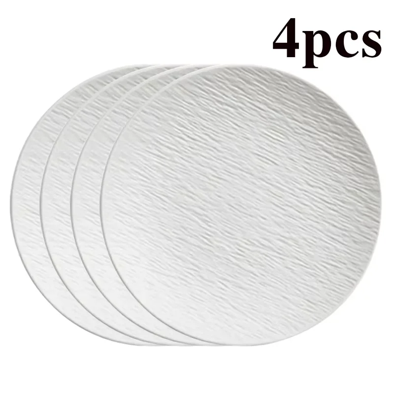 Conjunto De 4 Peças De Louça Branca Estilo Ocidental Com Acabamento Fosco, Ideal Para Uso Doméstico, Idosos E Piqueniques.