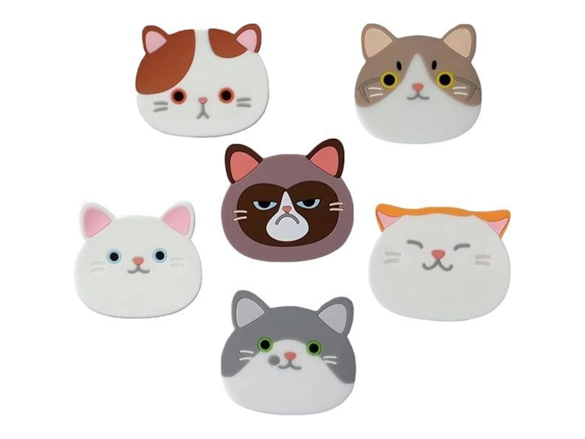 Porta copos de Silicone AQUAFORGE em formato de gato fofo