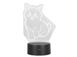Lâmpada Gato 3d Led com Cores Ajustáveis Luz Suave Usb/bateria