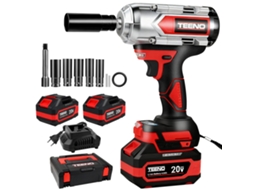 Chave De Impacto Sem Fio Sem Escova, Torque Máximo 1000n.m, 1/2" Com Duas Baterias De 4,0 Ah, Rotação Da Bigorna 180° E Cabeça Giratória 90°