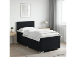Vidaxl Cama Box Spring Com Colchão E Led Preto 80 X 200 Cm Tecido