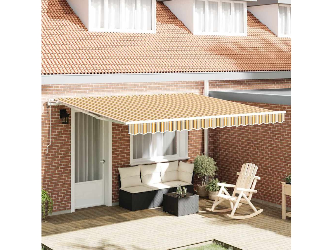 Vidaxl Toldo Retrátil Multicolor 400 × 300 Cm Tecido E Alumínio