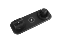 Cargador Sem Fio 3 Em 1 Para Telefone Relógio Auriculares Ângulo Ajustável Preto Obsidiana