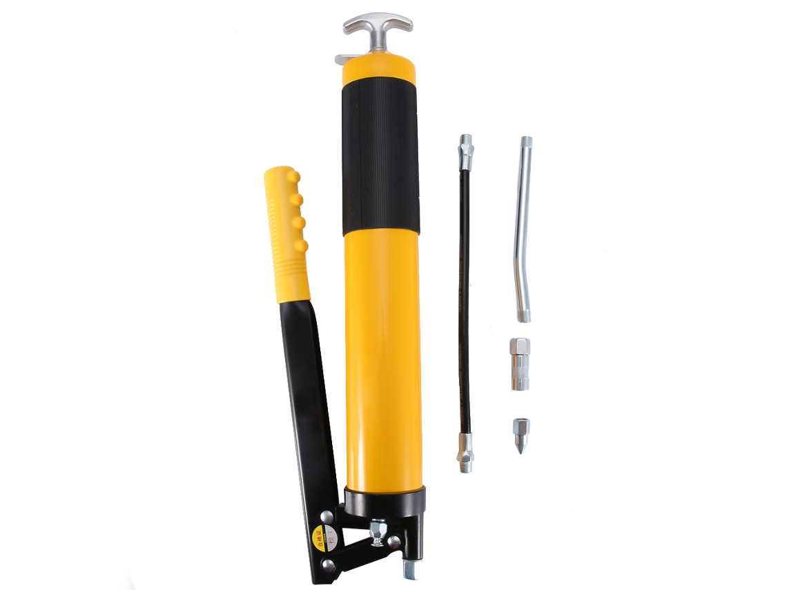 Pistola de graxa pneumática de alta pressão com cartucho de 600 cc para lubrificação manual.